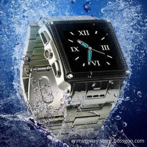 Stainless Steel Waterproof Watch Mobile Phone, 60 x 48.5 x 15.5mm Size